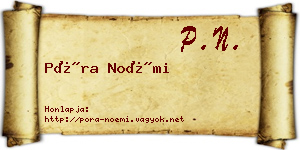 Póra Noémi névjegykártya